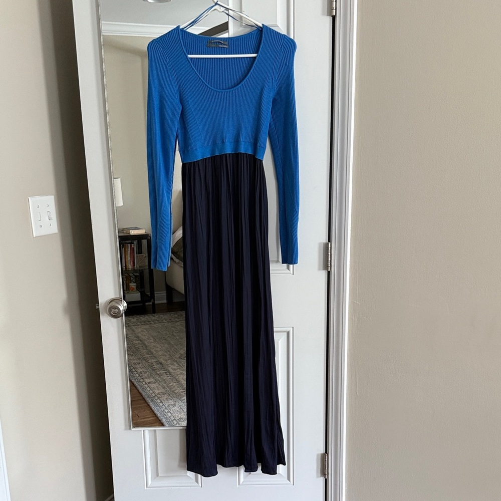 Anthropologie Blue and Navy Long Sleeve Dress